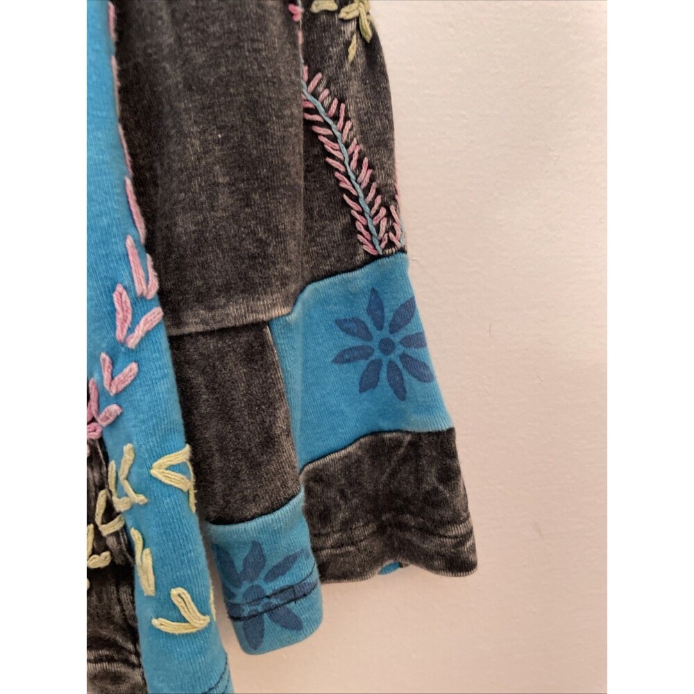 Boho Style Zip-Up Hoodie Medium Embroidered Artsy Eclectic Hippie - Picture 5 of 8